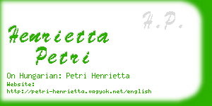 henrietta petri business card